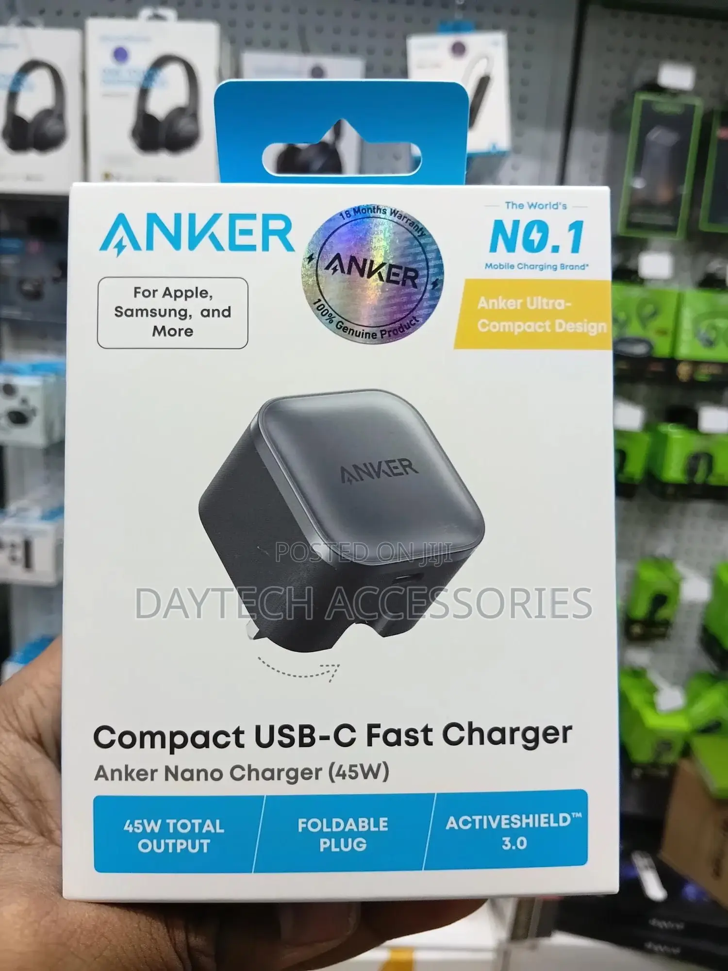 Anker Nano Charger 45w Fast Charging Compact and Foldable Plug.