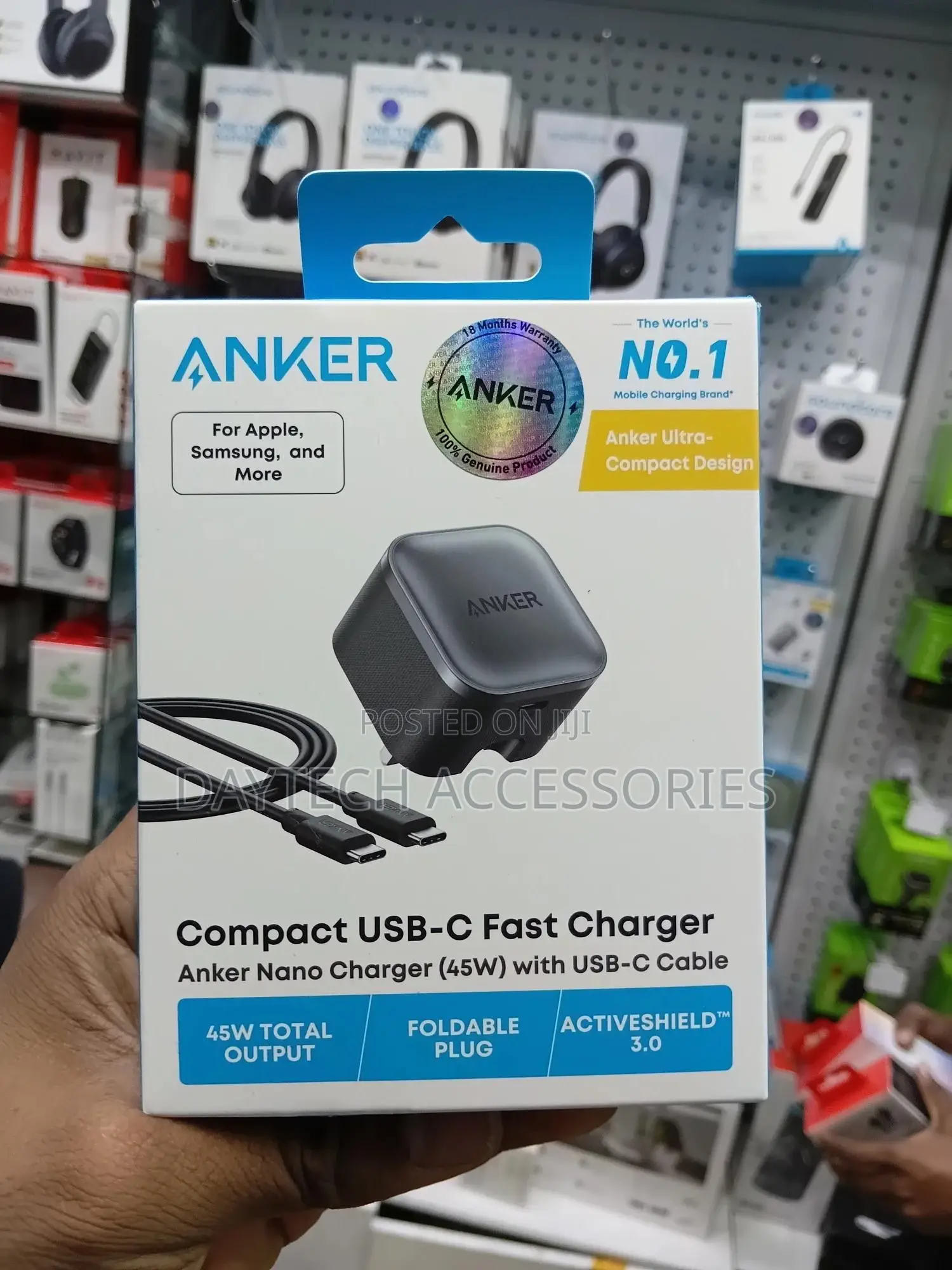 Anker Nano Charger (45w, With Usb-C Cable) – B2692k11 – Black
