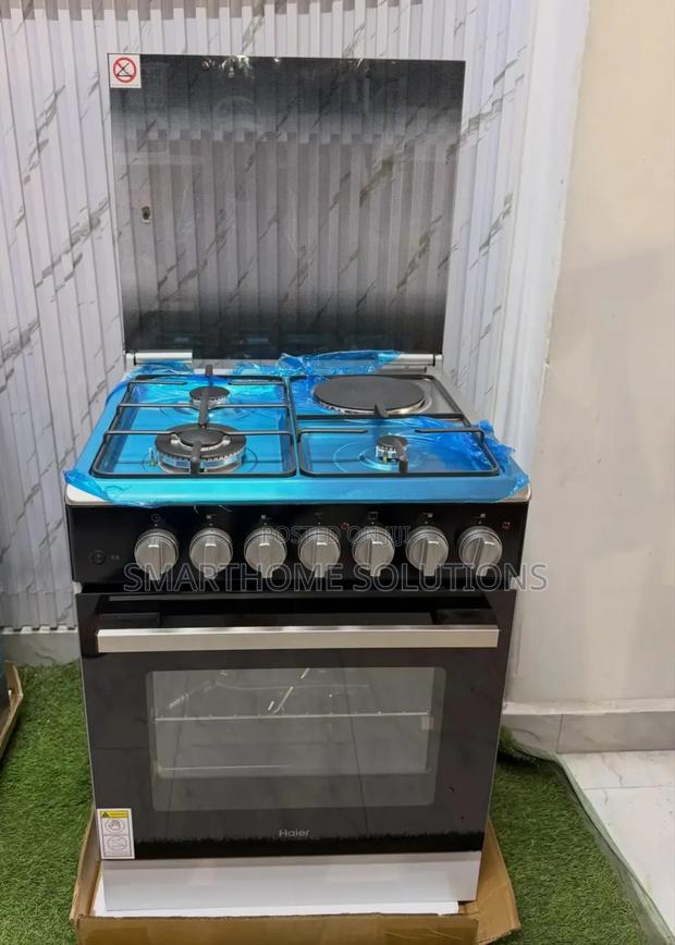 Haier Standing Gas Cooker 60×60 – Gas Sensor + Electric Oven