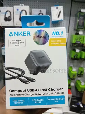 Anker Nano Charger (45w) With Usb-C to Usb-C Cable 1.8m