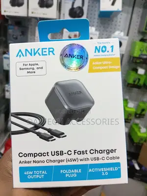 Anker Nano Charger (45w) With Usb-C to Usb-C Cable 1.8m