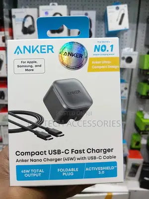 Anker Nano Charger (45w) With Usb-C to Usb-C Cable 1.8m