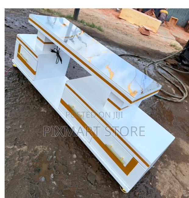 5ft Luxury Marble Top Tv Stand – Modern Entertainment Unit
