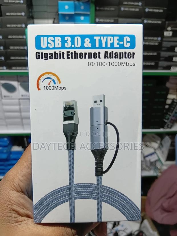 2-in-1 Usb 3.0 and Type-C Gigabit Ethernet Adapter