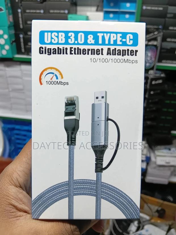2-in-1 Usb 3.0 and Type-C Gigabit Ethernet Adapter - thumbnail 2