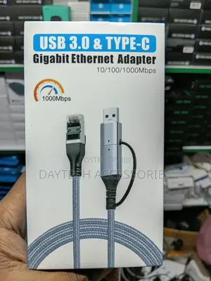 2 in 1 Usb a/Usb C to Ethernet Cable 6.6ft 1.8m