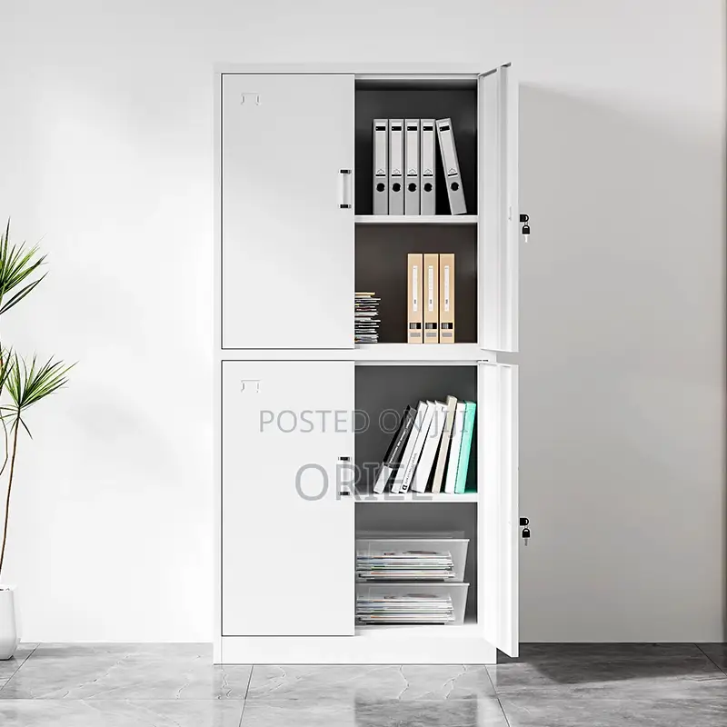 Office Cabinet : Steel Lockable 4-Door Cabinet