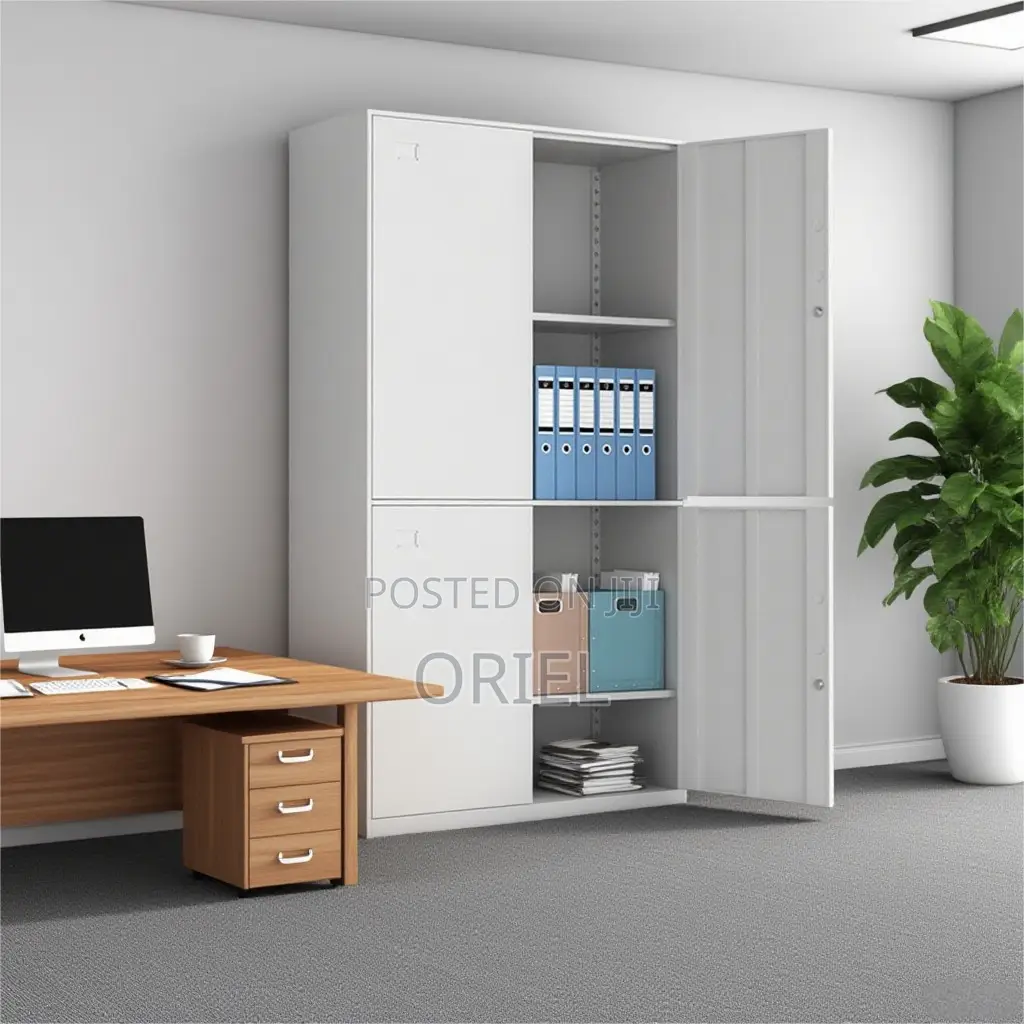 Office Cabinet : Steel Lockable 4-Door Cabinet