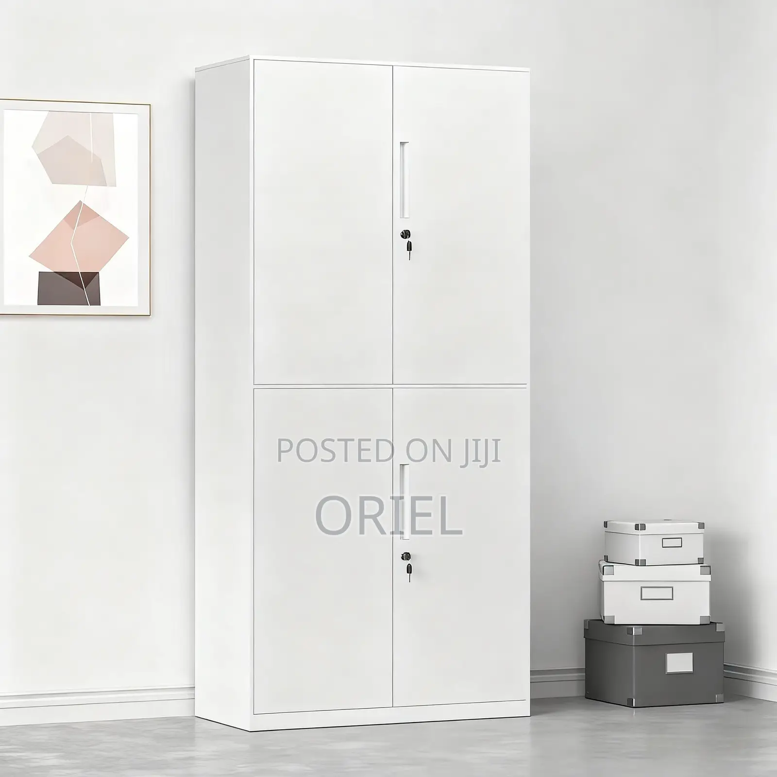 Office Cabinet : Steel Lockable 4-Door Cabinet