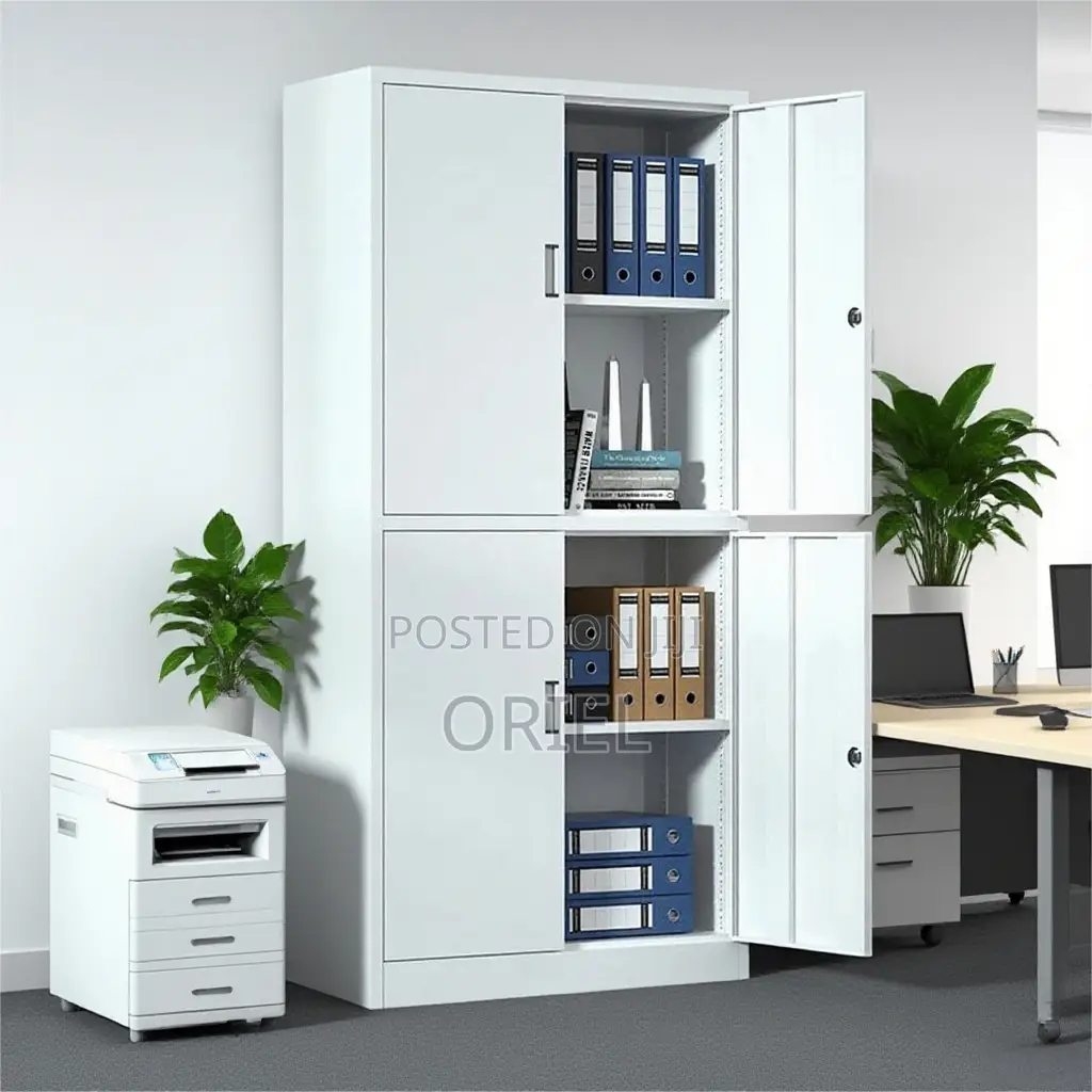 Office Cabinet : Steel Lockable 4-Door Cabinet