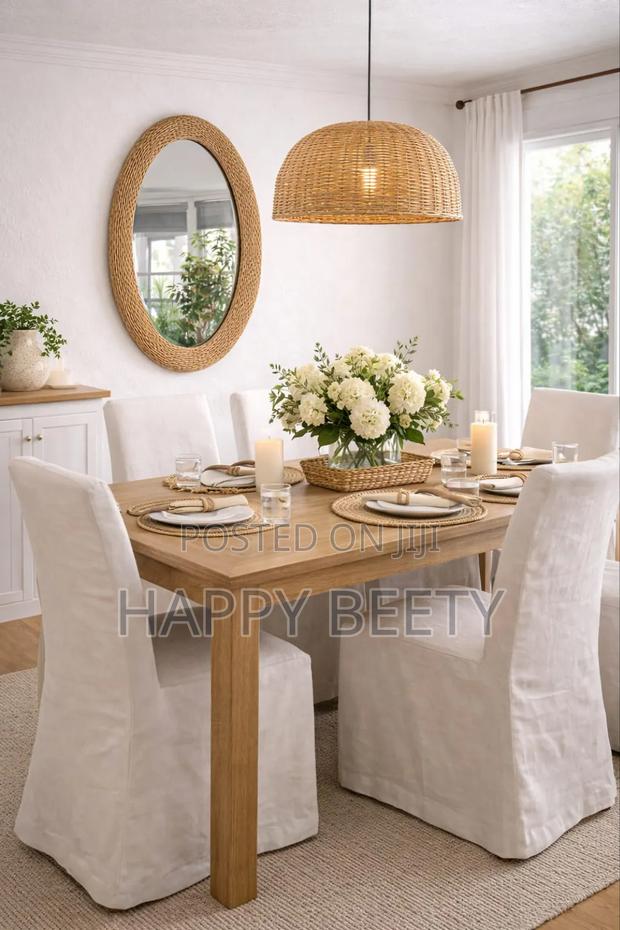 *Big Size Modern Oval Rattan Bamboo Decorative Mirror - thumbnail 2