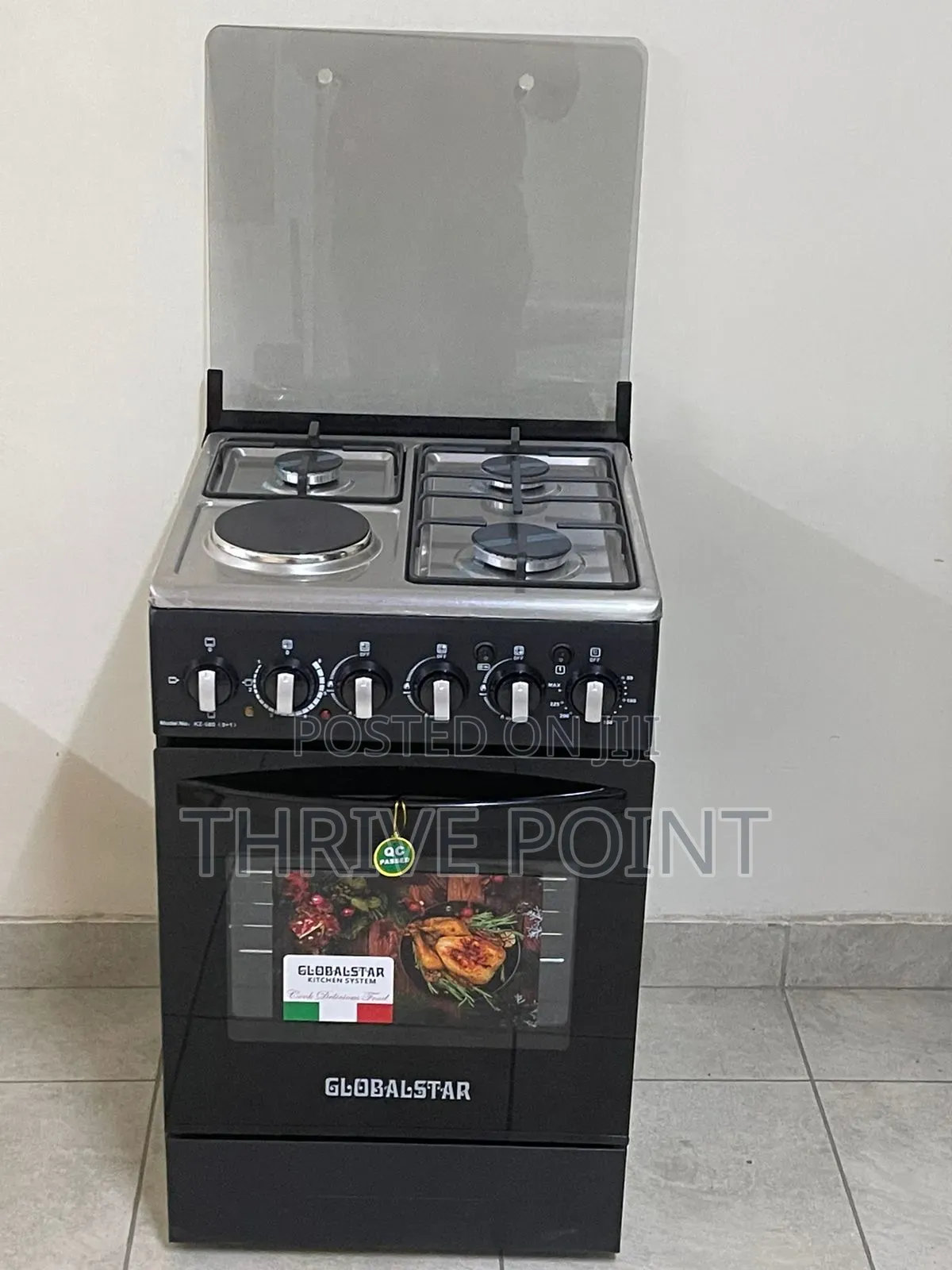 Black 50*55 Globalstar Jet 3+1 Standing Cooker With Electric Oven