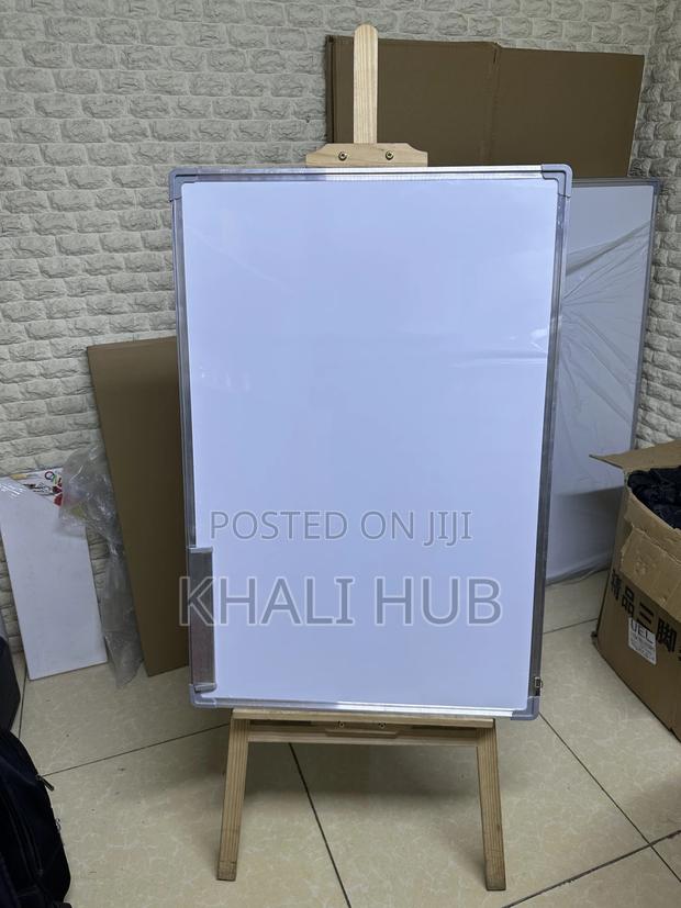 Adjustable Whiteboard With Wooden Easel Stand