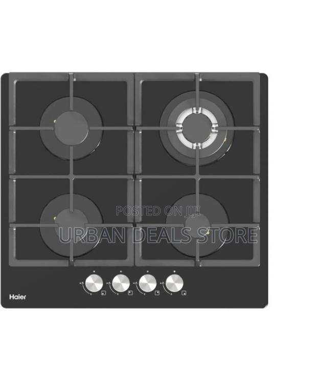 Haier 4-Burner Hob-S460fbt – Premium Black Tempered Glass Gas Hob
