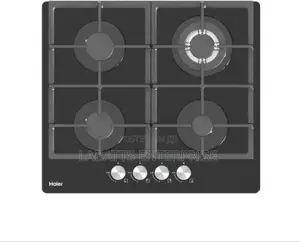 Haier 4-Burner Built-in Cooker Premium Black Tempered Glass Gas Hob