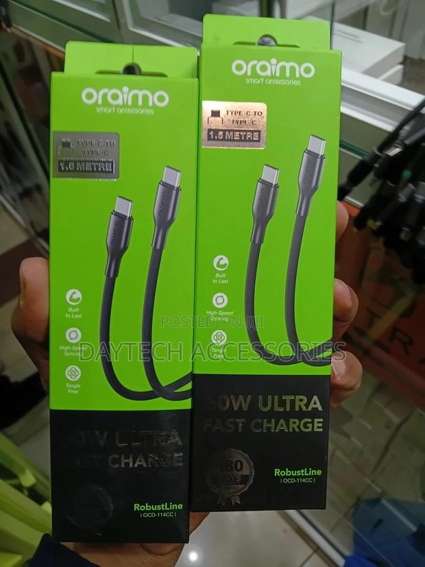Oraimo 1.5m Usb-C to Usb-C 60w 3a Fast Charging Cable. - main view