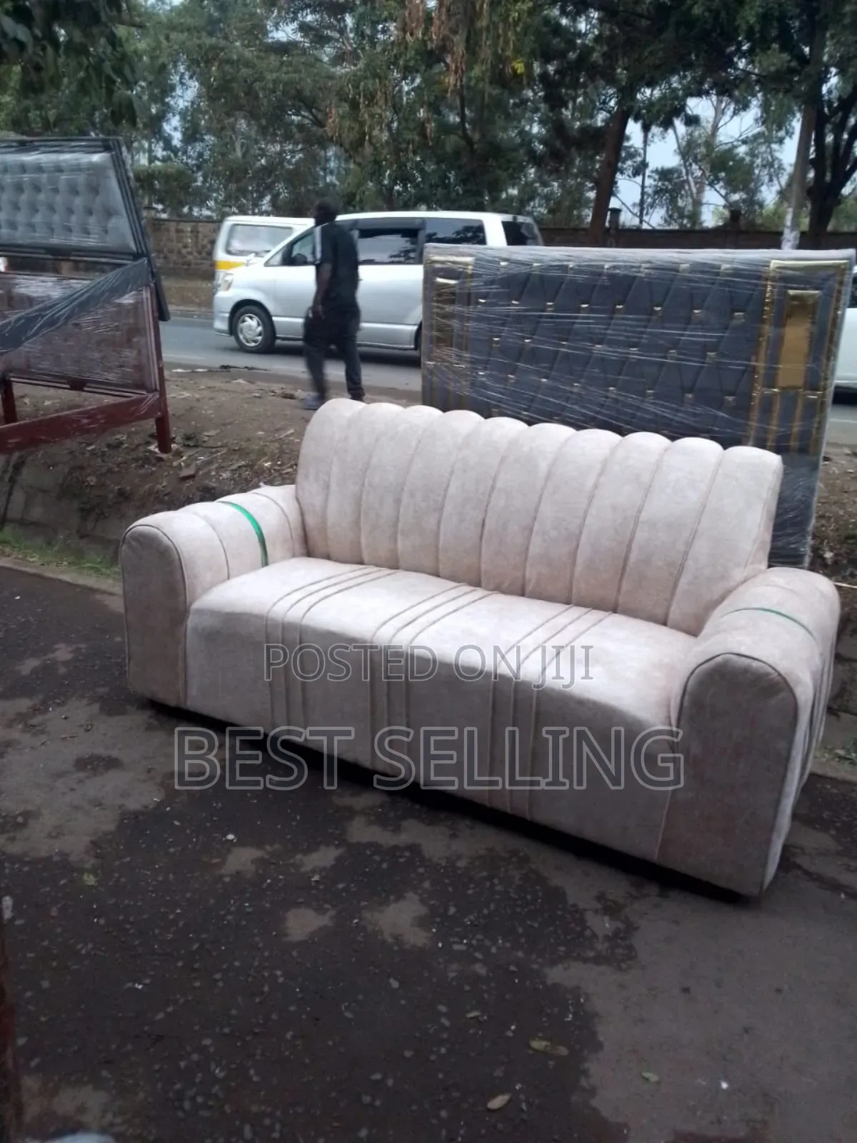 Brown 3 Seater Home Chair