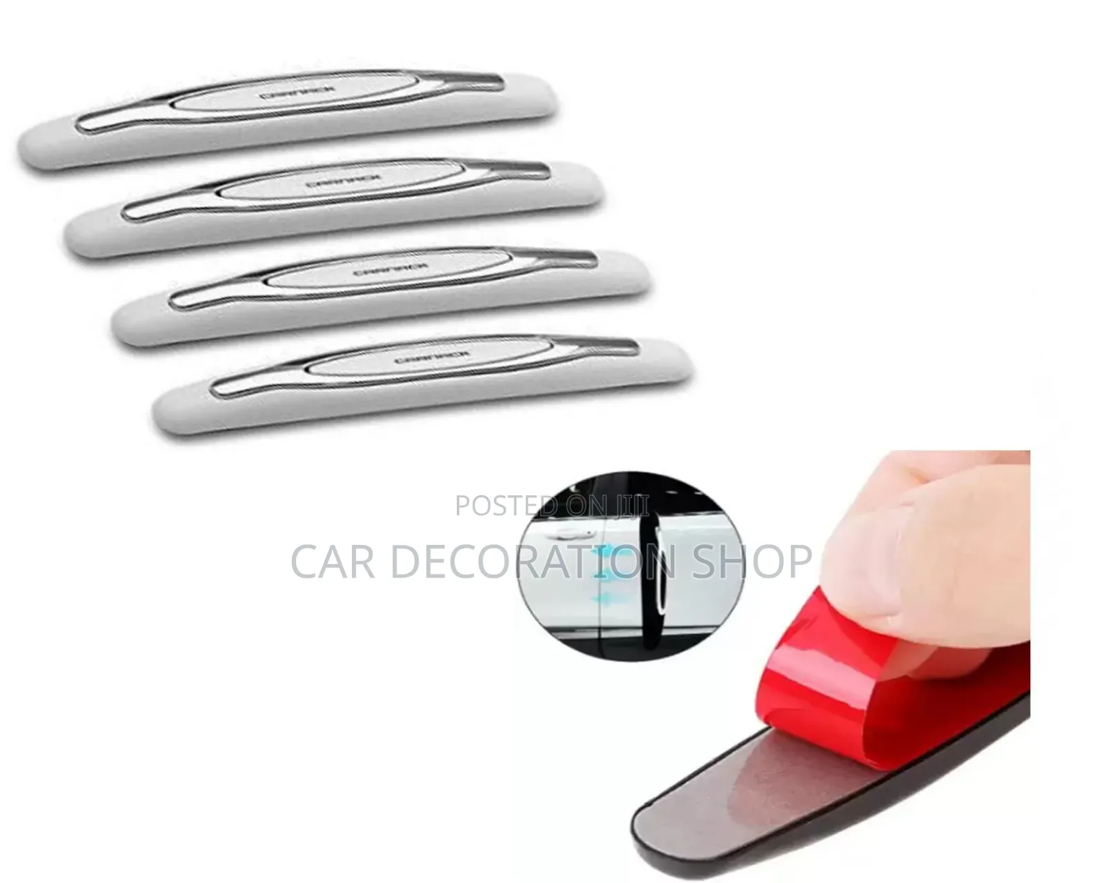 4pcs White Silver Door Protector Anti Collision Guards