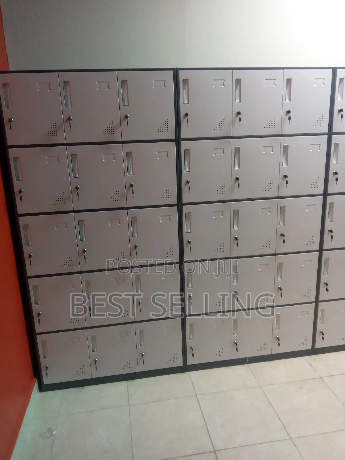 White Grey 15 Door File Cabinet