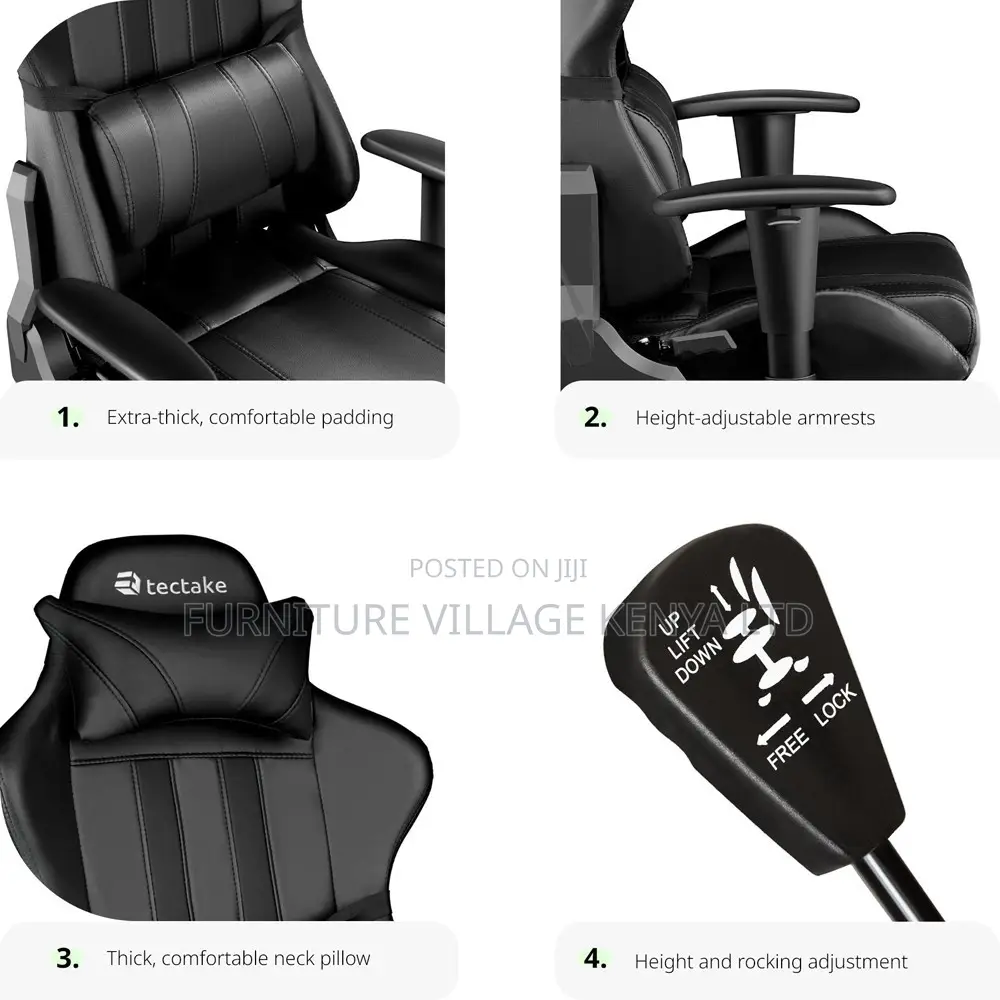 Gaming Chair; Faux Leather Black and Red Swivel Gaming Chair