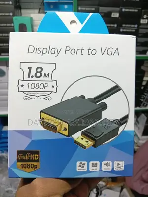 This Is a Displayport to Vga Male Adapter Cable 1.8m