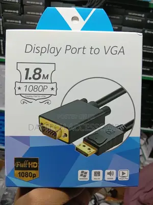 This Is a Displayport to Vga Male Adapter Cable 1.8m