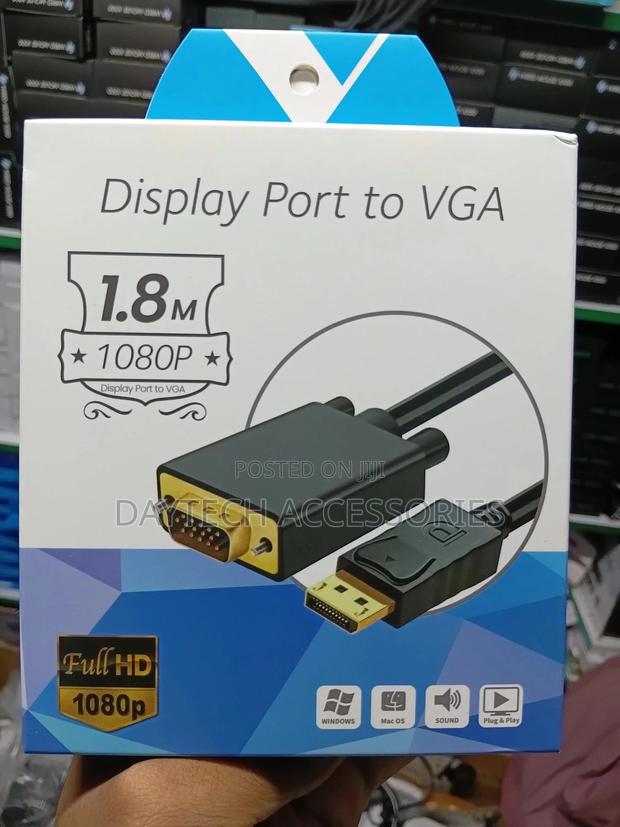 This Is a Displayport to Vga Male Adapter Cable 1.8m