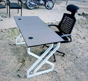 Metallic Study Table and Headrest – Modern Work Study Desk