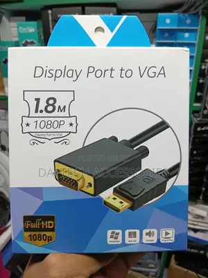 Display Port to Vga Cable for Laptop Monitor/Projector 1.8m