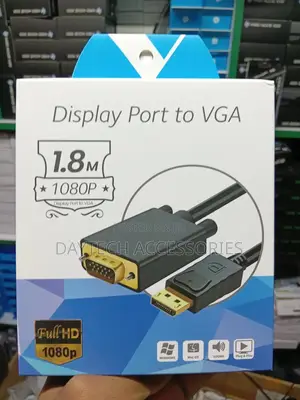 Display Port to Vga Cable for Laptop Monitor/Projector 1.8m
