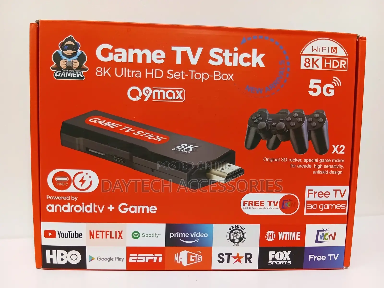 This Is a Q9 Max X2 Ultra Hd Game Tv Stick - Black