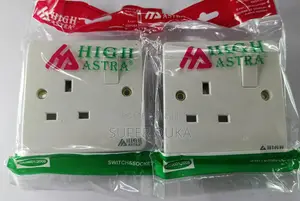 High Astra 13a Switched Single Wall Socket - 1 Gang 3-Pin Outlet