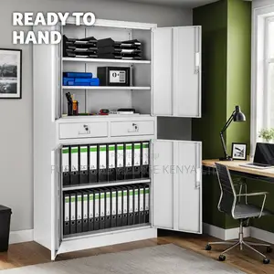 Office Cabinet;4 Door 2 Drawer Light Grey Filing Cabinet