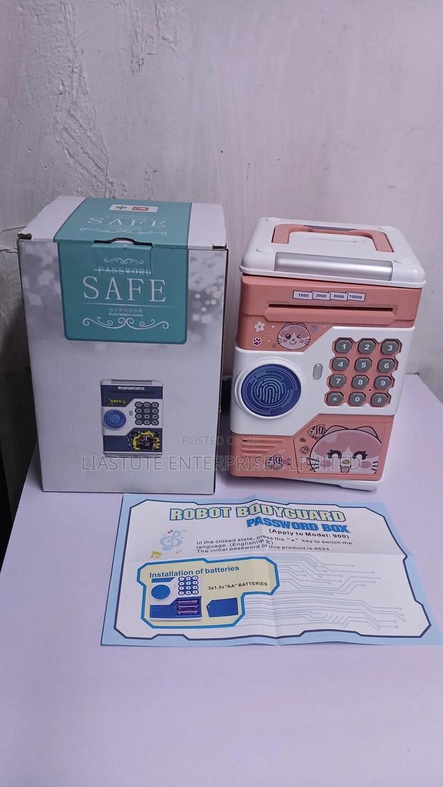 Kids Smart Atm Piggy Bank With Password Lock – Blue Pink Available