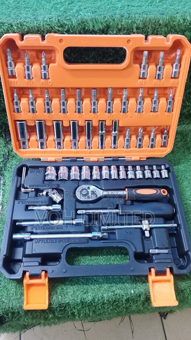 53-Piece 1/4-Inch Drive Socket and Screwdriver Bit Set, - main view