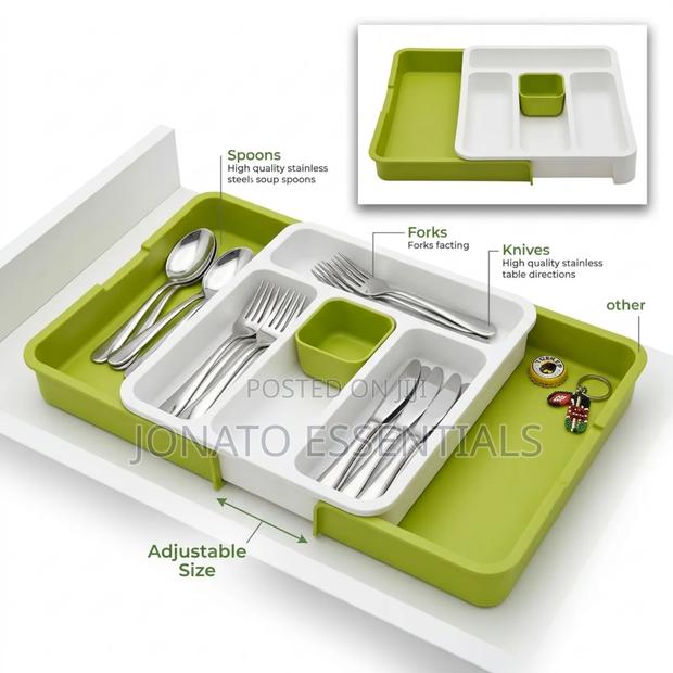 Expandable Cutlery Tray Drawer Organizer Kitchen Utensil Holder