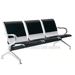 3-Seater Leather Padded Waiting Guest Bench