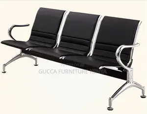 3-Seater Leather Padded Waiting Guest Bench