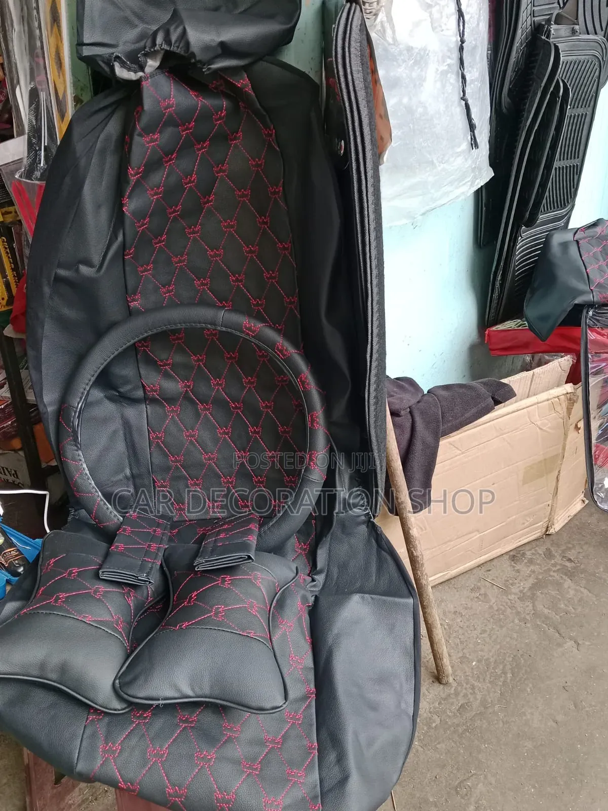 Executive Luxury Leather Carseat With Pillow, Steering Cover,Belt Pad