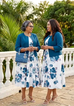 Flowered Dress With Coat