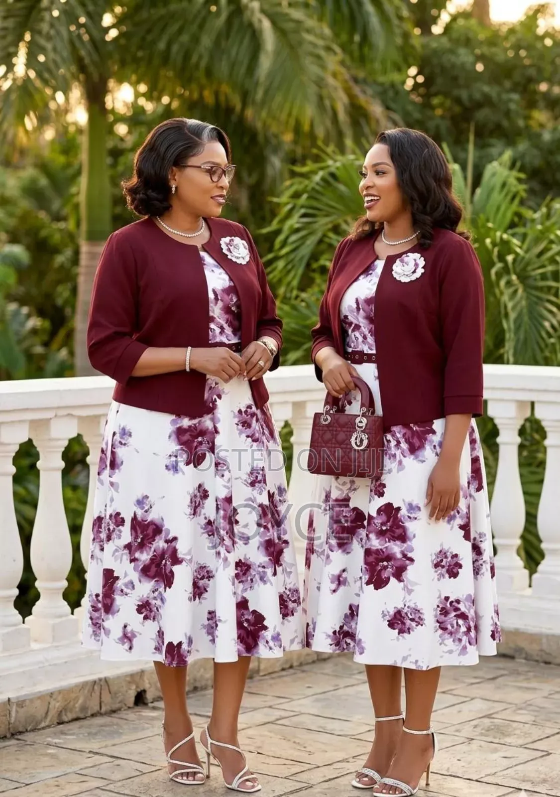 Flowered Dress With Coat