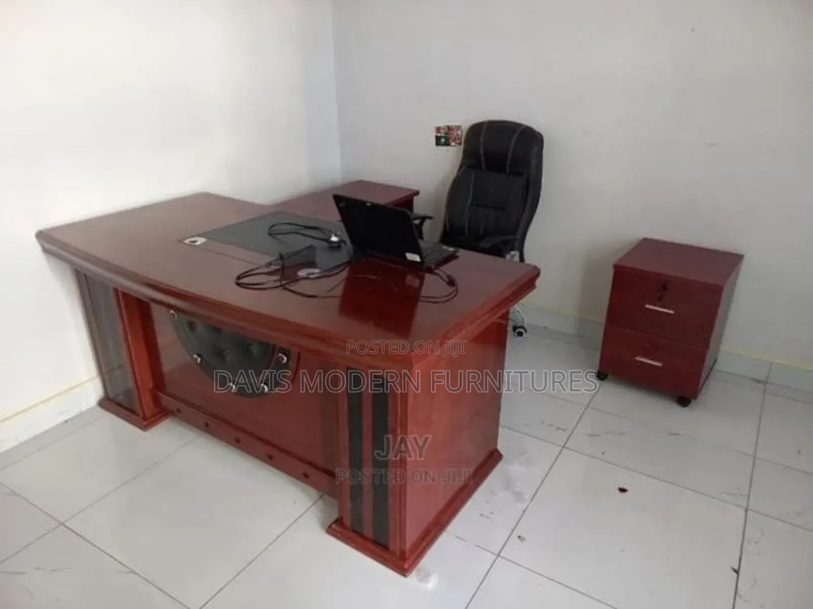 Executive Wooden Desk With a Chair