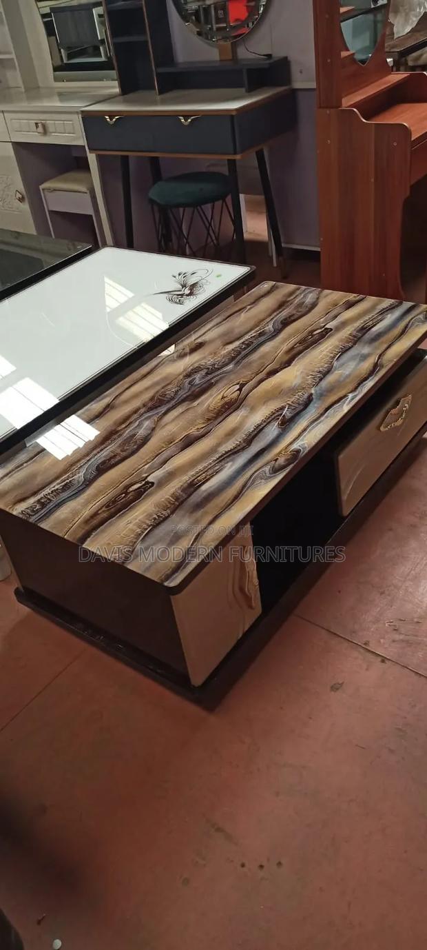 Coffee Table With Wood -Grain Epoxy Top - main view