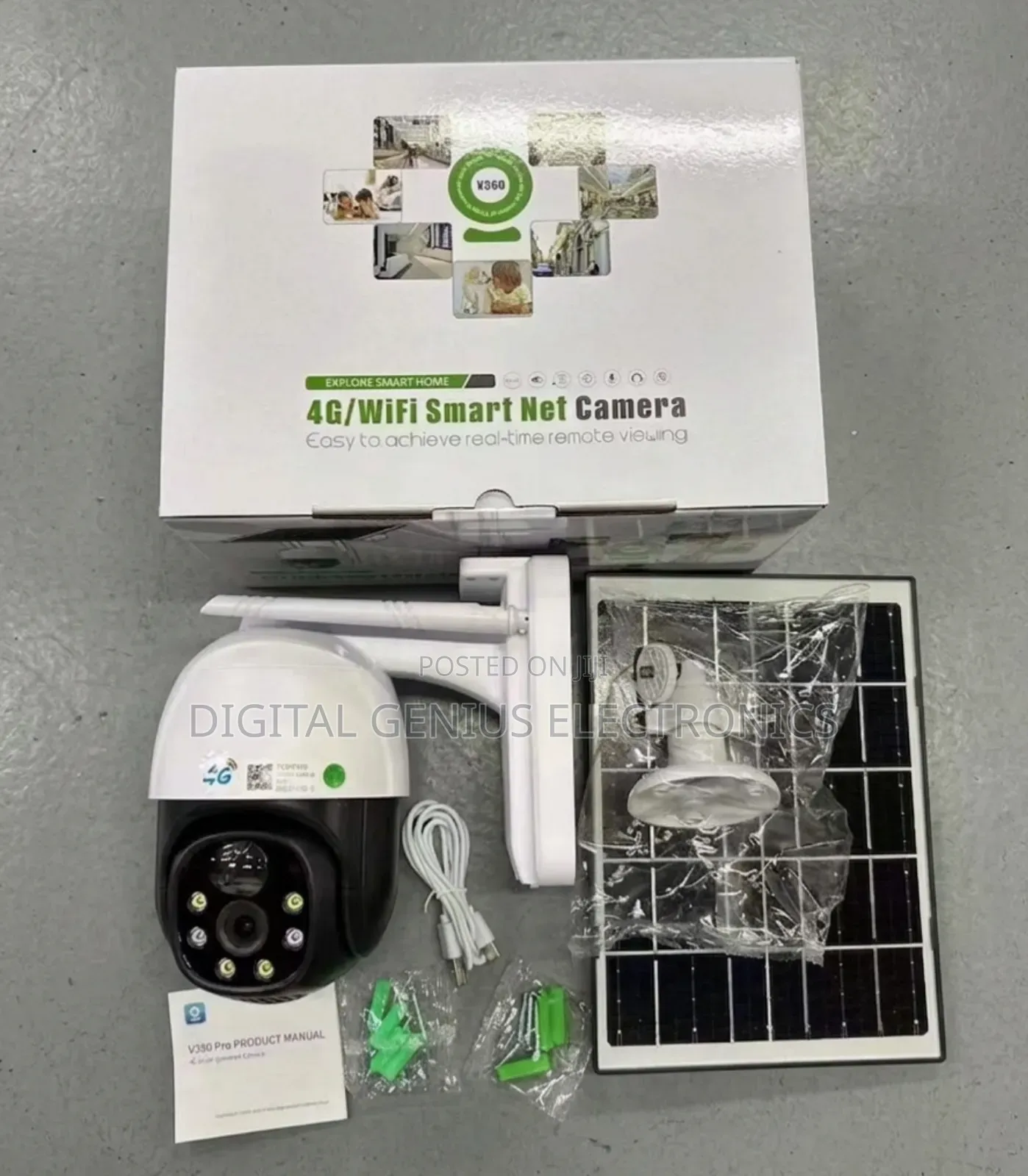 4g Single Lens Lens V380 Solar Powered PTZ Camera