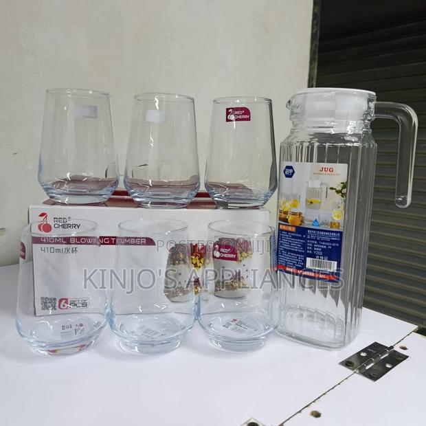 1l Luminarc Jug 
6pcs Water Glasses