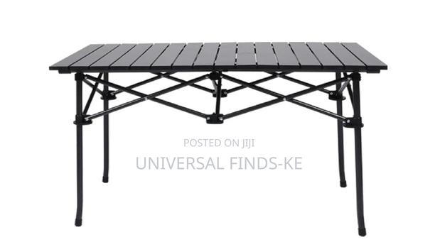A Metallic Foldable Camping Table