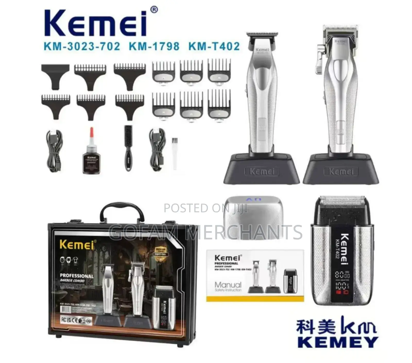 Original Kemei Professional Complete Barber Kit