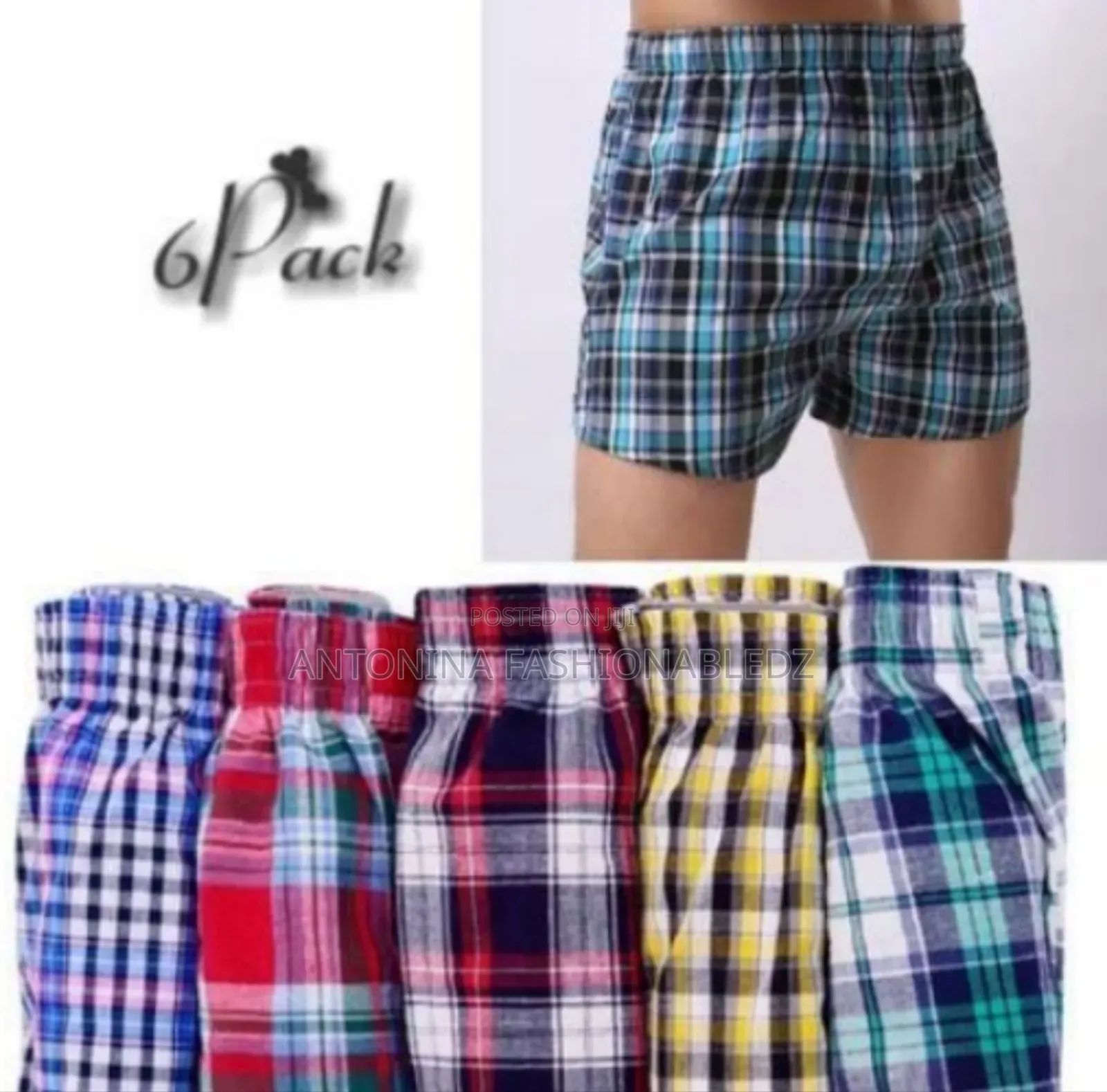 Men 3pcs Cheked Cotton Boxer