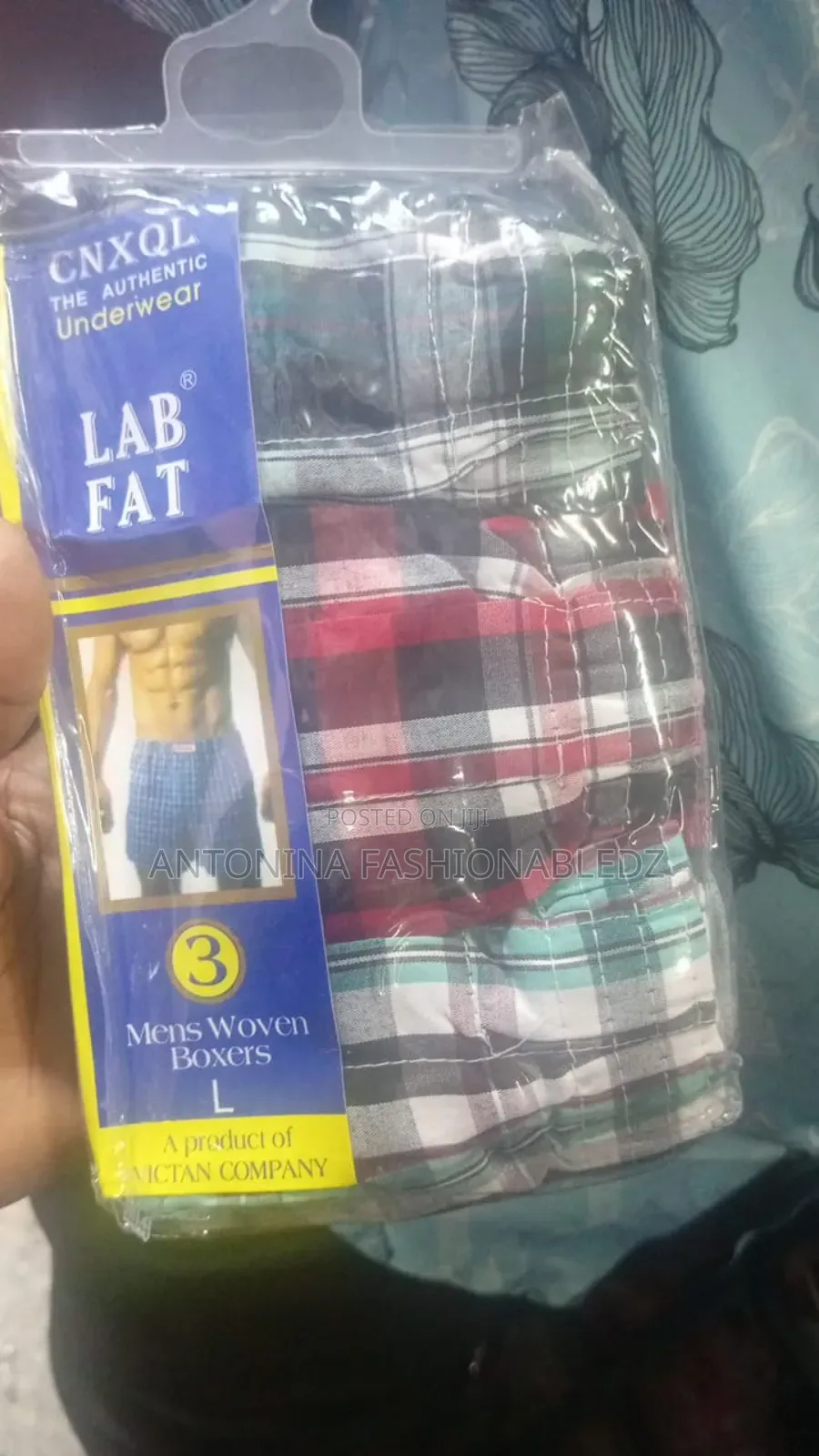 Men 3pcs Cheked Cotton Boxer