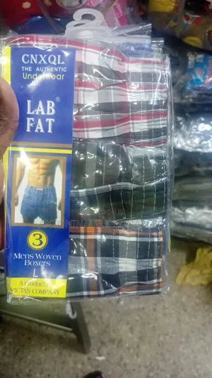 Men 3pcs Cheked Cotton Boxer